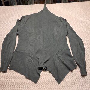 Womens 89th &Madison Ribbed/Angled Hunter Green Cardigan SZ M